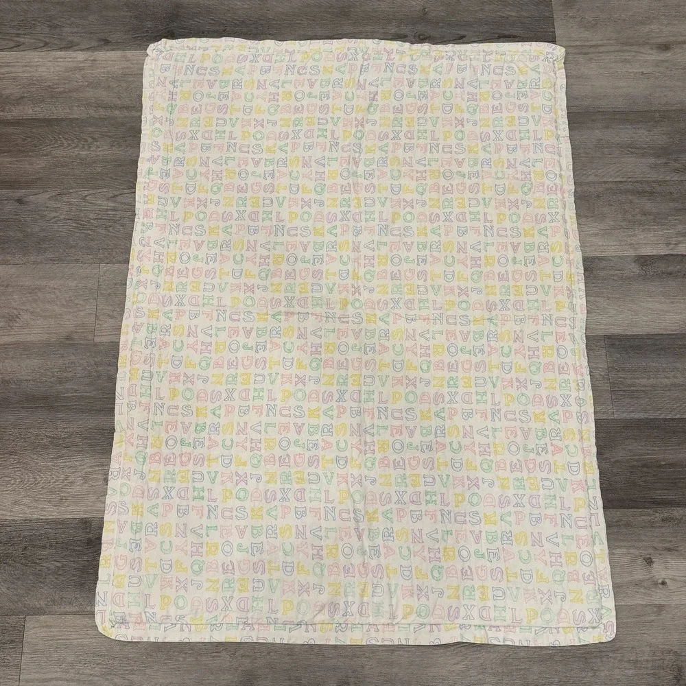 Precious Moments Alphabet ABC Handmade Baby Crib Quilt Blanket 33x45